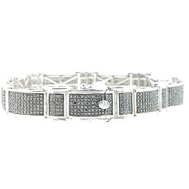 925 Sterling Silver 3.50ct Black Diamond Link Bracelet