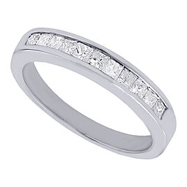 14K White Gold with 0.50ct Diamond Wedding Band Ring Size 7