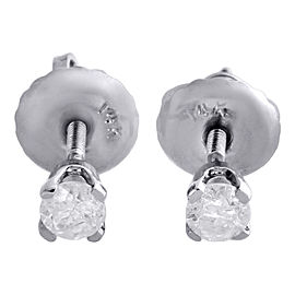 14K White Gold with 0.17ct Solitaire Diamond Earrings