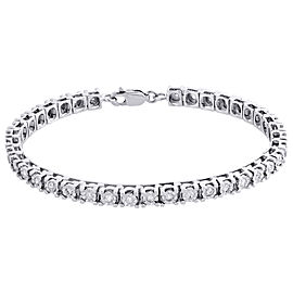 925 Sterling Silver 1.00ct Diamond Tennis Miracle Bracelet