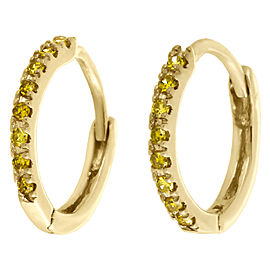 10K Yellow Gold with 0.12ct Yellow Diamond Hoop Earrings