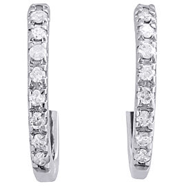 14K White Gold and 0.10ct Diamond Hoop Earrings