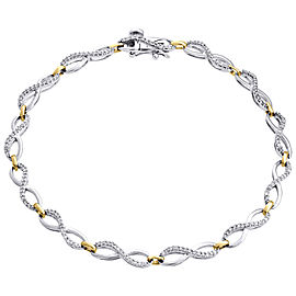 10K White & Yellow Gold 0.50ct Diamond Bracelet