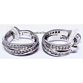 Cartier Trinity " Inside Out " 18k White Gold & Diamond Earrings