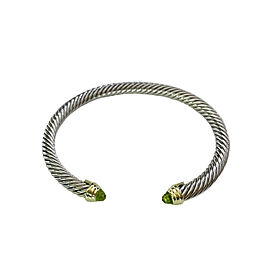 David Yurman Cable Classic Bracelet with Peridot and Gold