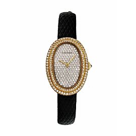 Cartier Baignoire 7743 Yellow Gold Diamond Dial Ladies Watch