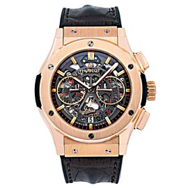 HUBLOT CLASSIC FUSION AEROFUSION 525.OX.0180.LR ROSE GOLD WITH LEATHER BRACELET