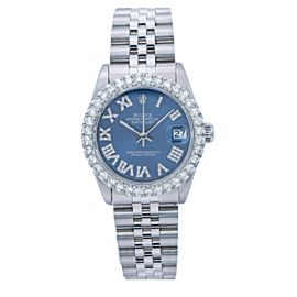 ROLEX DATEJUST MIDSIZE 68274 31MM BLUE DIAMOND DIAL WITH 1.50 CT DIAMOND BEZEL