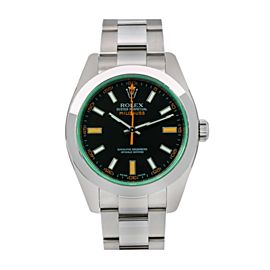 ROLEX MILGAUSS WATCH BLACK DIAL STAINLESS - 116400GV - BOX AND CARD