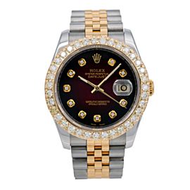 ROLEX DATEJUST DIAMOND WATCH, 116233 36MM, RED DIAMOND DIAL WITH 1.20 CT DIAMOND