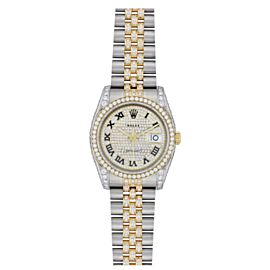 ROLEX DATEJUST DIAMOND WATCH, 116203, 36MM, TWO TONE DIAMOND JUBILEE BRACELET