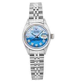 ROLEX DATEJUST 6916 26MM BLUE DIAMOND DIAL WITH STAINLESS STEEL BRACELET