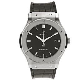 HUBLOT CLASSIC FUSION 45MM WATCH -BLACK DIAL - BLACK LEATHER BAND 511.NX.1171.LR