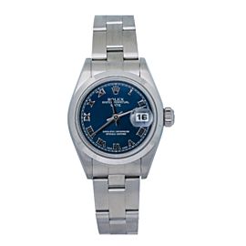 ROLEX LADY DATE WATCH 79160 26MM BLUE DIAL STAINLESS STEEL OYSTER BRACELET