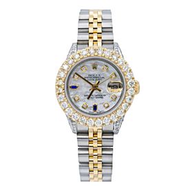 ROLEX LADY-DATEJUST 69173 26MM WHITE MOTHER OF PEARL DIAL TWO TONE JUBILEE BAND