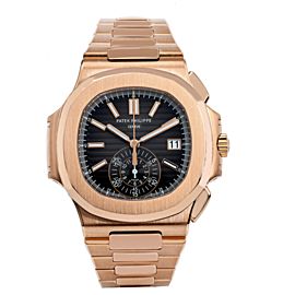 PATEK PHILIPPE NAUTILUS ROSE GOLD WATCH 5980/1R-001 40.5MM BLACK GRADIENT DIAL