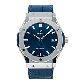 HUBLOT CLASSIC FUSION BLUE 511.NX.7170.LR 45MM BLUE DIAL WITH LEATHER BRACELET