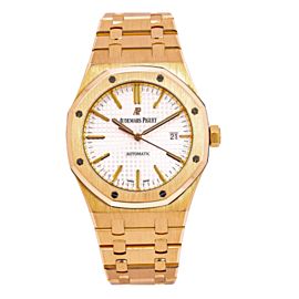 AUDEMARS PIGUET ROYAL OAK WATCH 41MM YELLOW GOLD WHITE DIAL 15400OR.OO.1220OR.02