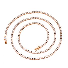 UNISEX 14K ROSE GOLD DIAMOND TENNIS CHAIN WITH 13CT DIAMONDS 22 INCHES LONG