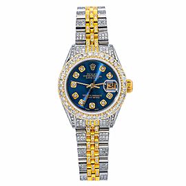 ROLEX DATEJUST 26MM WATCH 6917 TWO TONE JUBILEE BRACELET WITH DIAMONDS