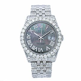 ROLEX DATEJUST BLACK MOTHER OF PEARL MEN'S WATCH - 116234