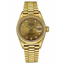 Rolex Datejust 69178 18K Yellow Gold Diamond Dial Ladies Watch