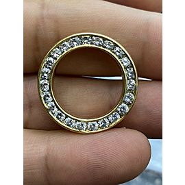 Circular Diamond Channel Set Pendant 18Kt Yellow Gold 2.00Ct 25.5mm