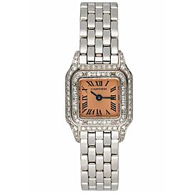 Cartier Mini 2363 18K White Gold & Diamond Ladies Watch