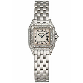 Cartier 1660 18K White Gold and Diamond Ladies Watch