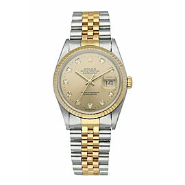 Rolex Datejust Diamond Dial Mens Watch