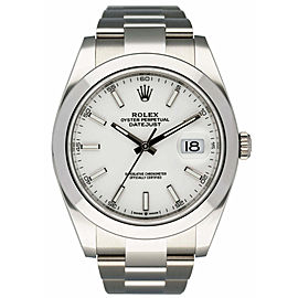 Rolex Datejust White Dial Mens Watch