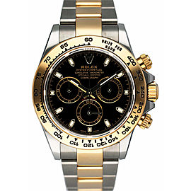 Rolex Daytona Two Tone Black Dial Mens Watch