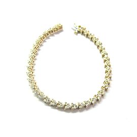 Round Cut Diamond Tennis Bracelet 14Kt Yellow Gold