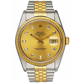 Rolex Datejust Diamond Dial Mens Watch