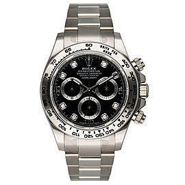 Rolex Daytona Diamond Dial 18K White Gold Mens Watch