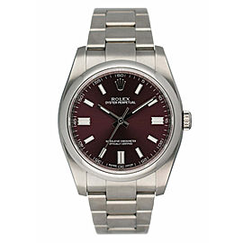 Rolex Oyster Perpetual Grape Dial Steel Mens Watch