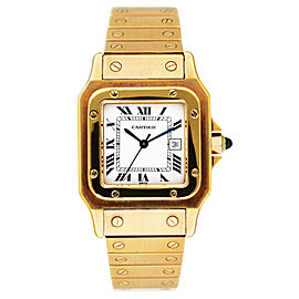 Cartier Santos 18K Yellow Gold Mens Watch