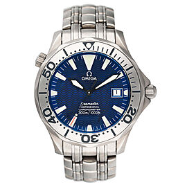 Omega Seamaster Chronometer Blue Dial Titanium Mens Watch