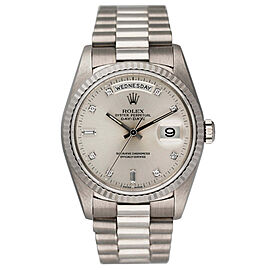 Rolex Day Date President 18K White Gold Diamond Dial Watch