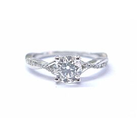 True NATURAL Round Diamond Twist SOLID White Gold Engagement Ring 14Kt 1.03Ct