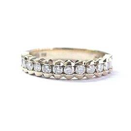 Natural Round Diamond Channel Set Solid Yellow Gold Band Ring 12-Stones 14KT