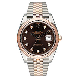 Rolex Datejust Chocolate Diamond Dial Mens Watch