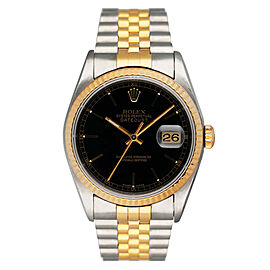 Rolex Datejust Black Dial Mens Watch