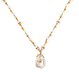 14K Yellow Gold with Quartz Bead Necklace