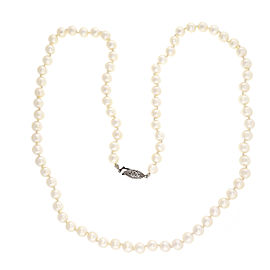 14K White Gold with Pearl Necklace