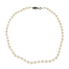 14K White Gold with Akoya Cultured Pearl Necklace