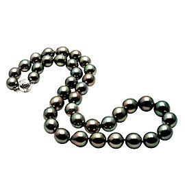 Mikimoto 18K White Gold & Tahitian Black South Sea Pearl Necklace