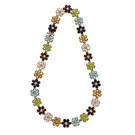 18K Yellow Gold with 78.50ct Multi Color Stone Vintage Necklace