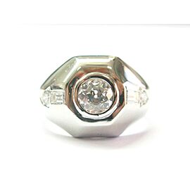 Vintage Old European Diamond Ring Platinum .96Ct G-SI1 EYE CLEAN