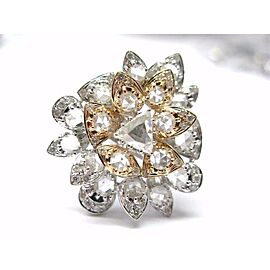 18Kt Rose Cut NATURAL Diamond Rose Gold & SOLID White Gold Ring 3.58CT